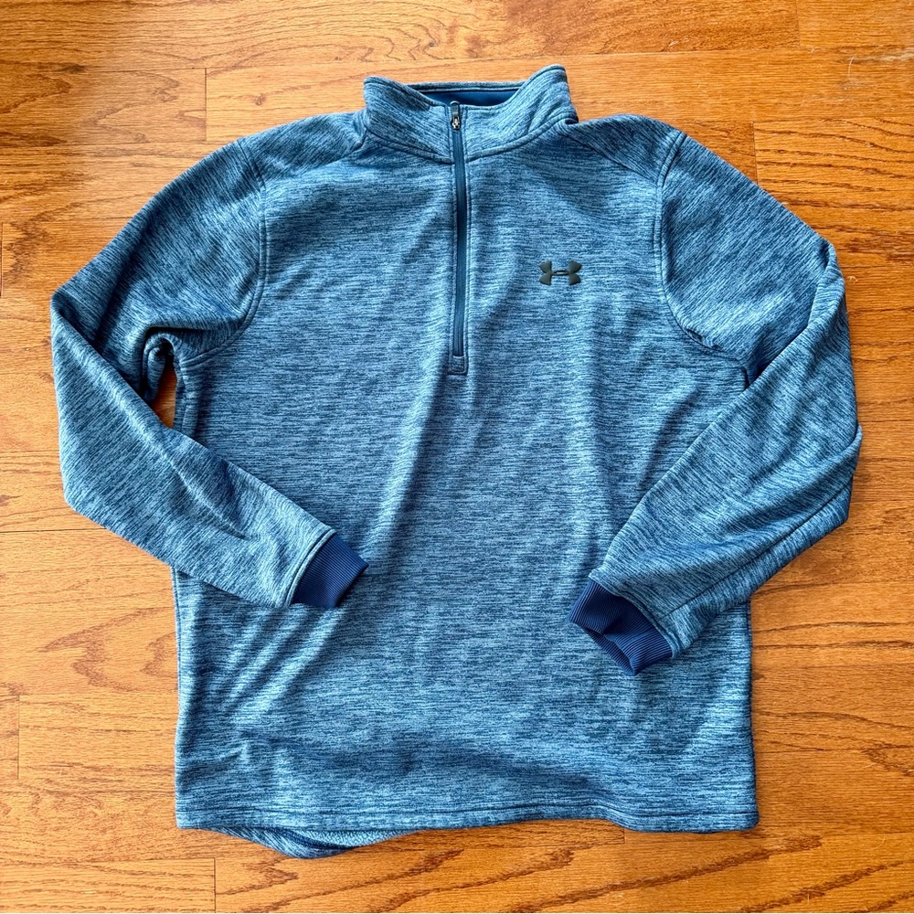 Under Armour Men's Navy Heather 1/4 Zip ColdGear Pullover